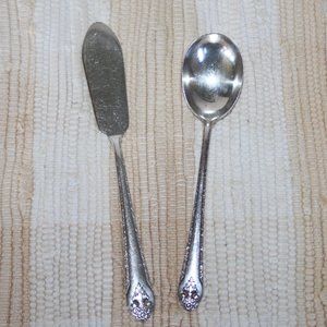 VTG HOLMES & EDWARDS SP IS '37 LOVELY LADY MASTER BUTTER KNIFE & SUGAR SPOON